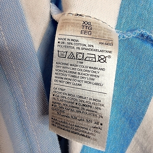 🌶️Old Navy Men’s XXL Short Sleeve Striped Collared Polo w/ Buttoned Neck - Picture 7 of 12